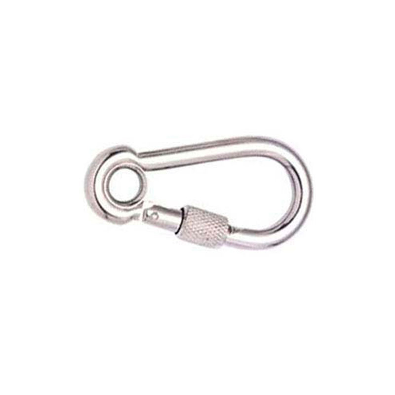 SNAP HOOK WITH EYELET & SAFETY SCREW STAINLESS STEEL